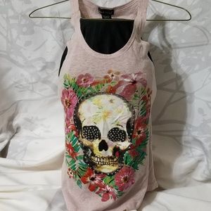 Pink Skull Racerback Tank